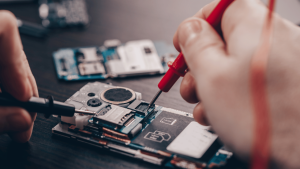 Student gaining industry-ready Mobile Repairing skills through practical training.